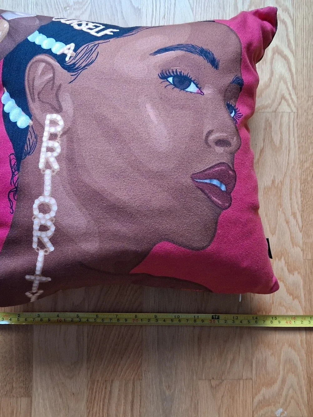 Stylish Pink Portrait Accent Pillow by